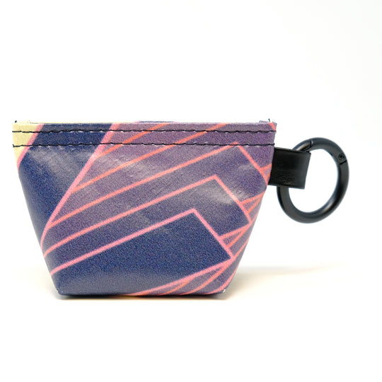 Rear view of a GreenLine Banner Bag, which is a poop bag pouch made of upcycled festival banners.