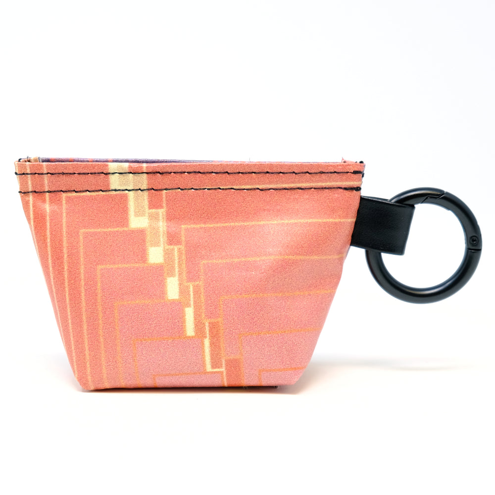 Rear view of a GreenLine Banner Bag, which is a poop bag pouch made of upcycled festival banners.