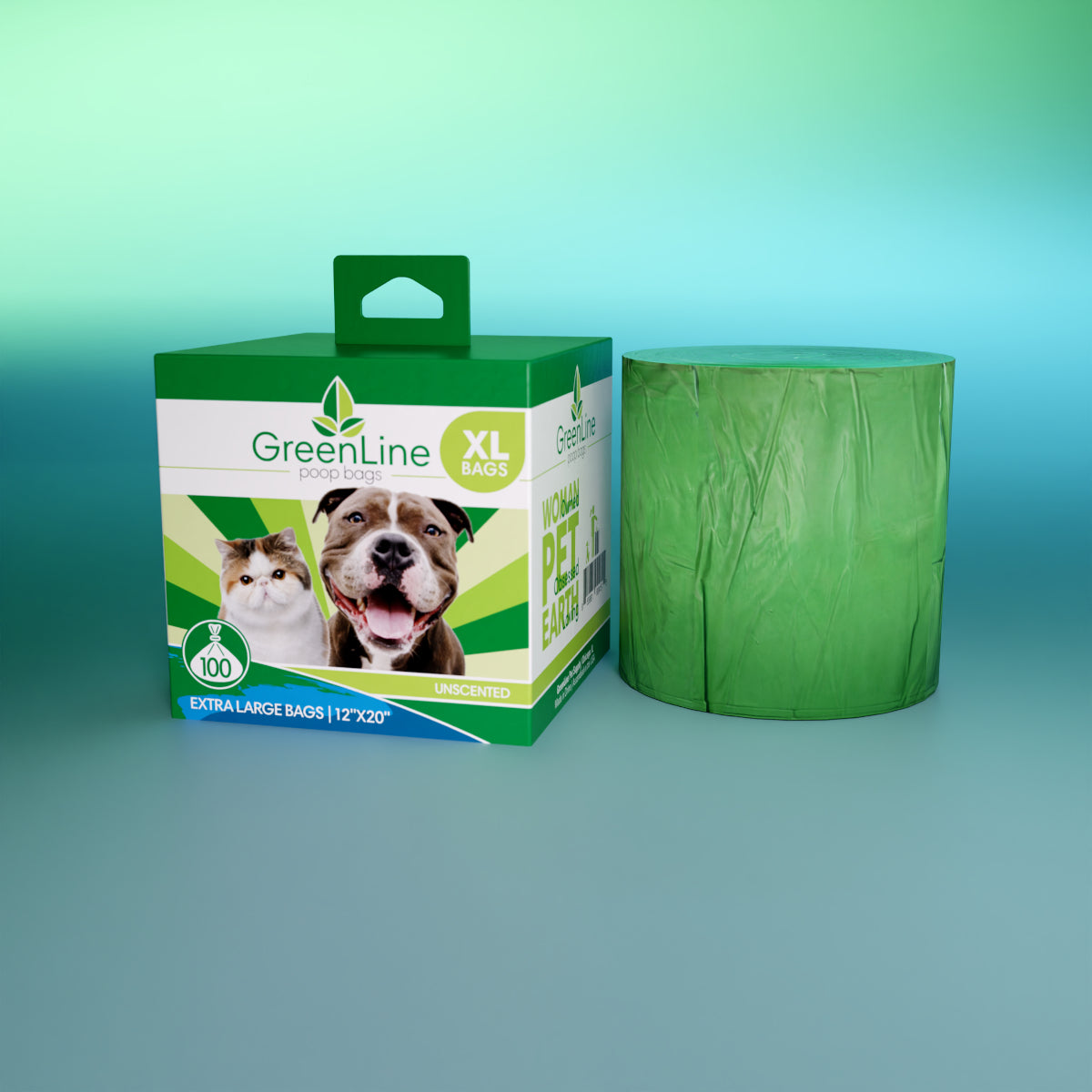 GreenLine landfill biodegradable poop bags - 8 roll pack