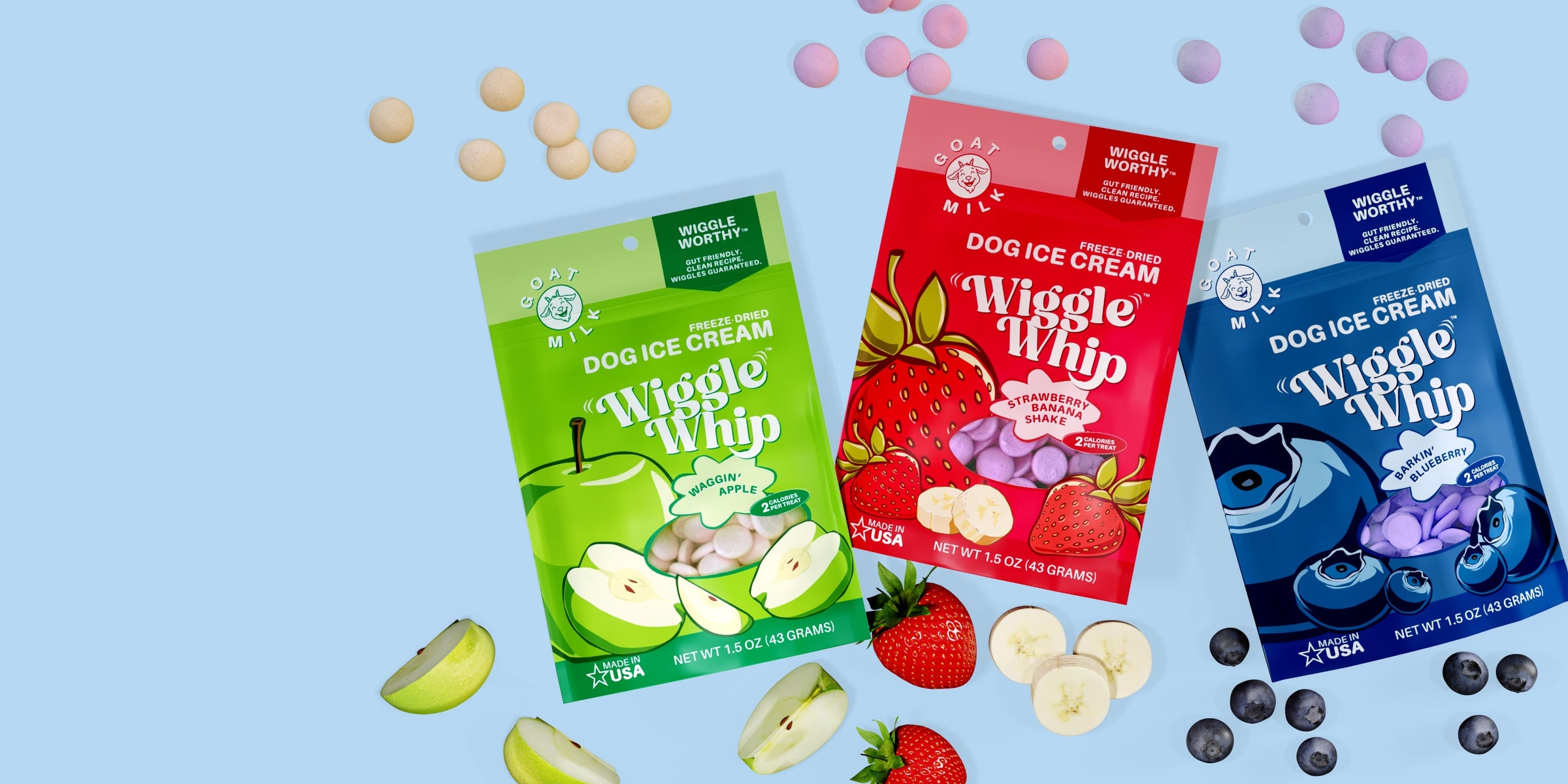 Wiggle Whip Freeze-Dried Dog Ice Cream