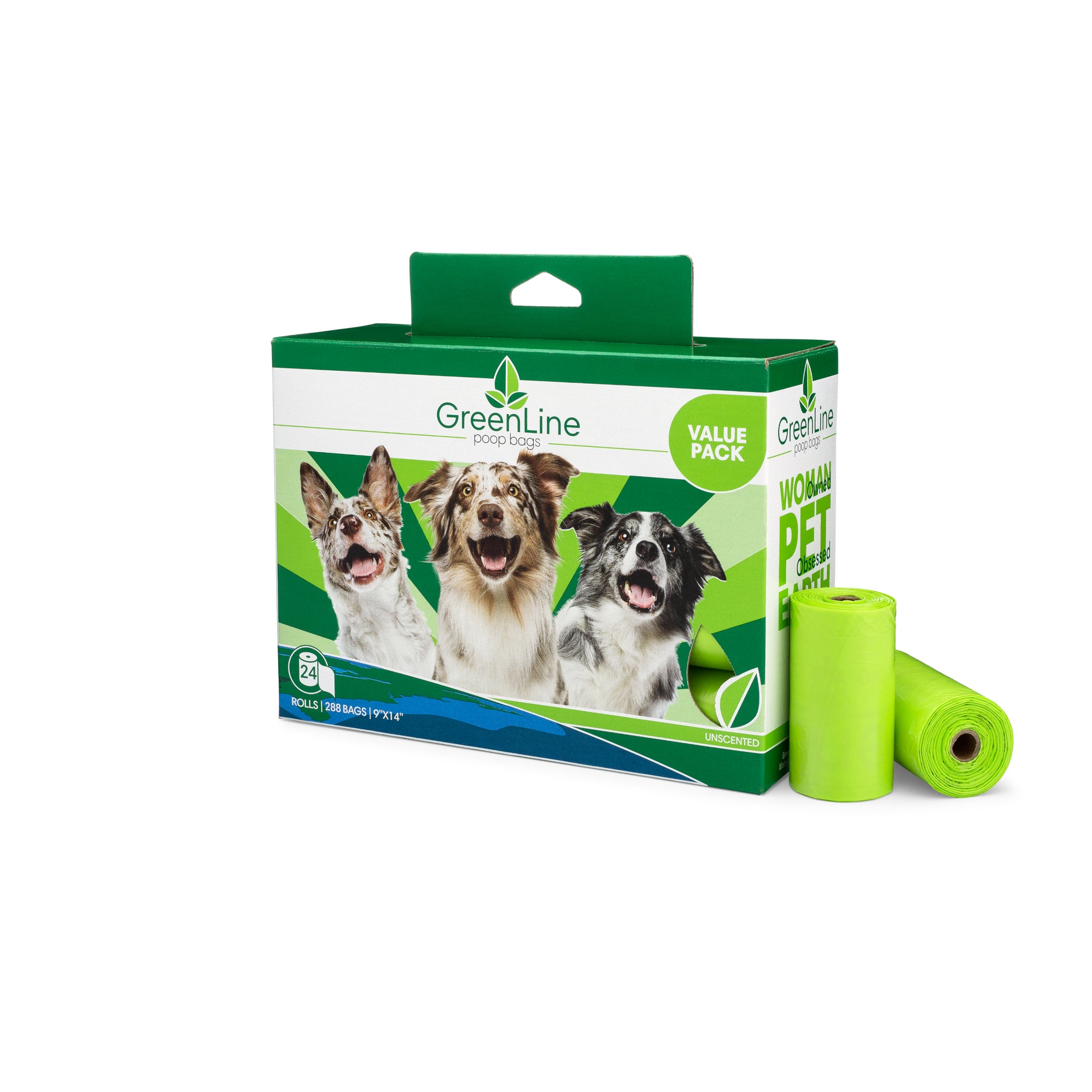 GreenLine Dog Poop Bags - 24 Roll Pack
