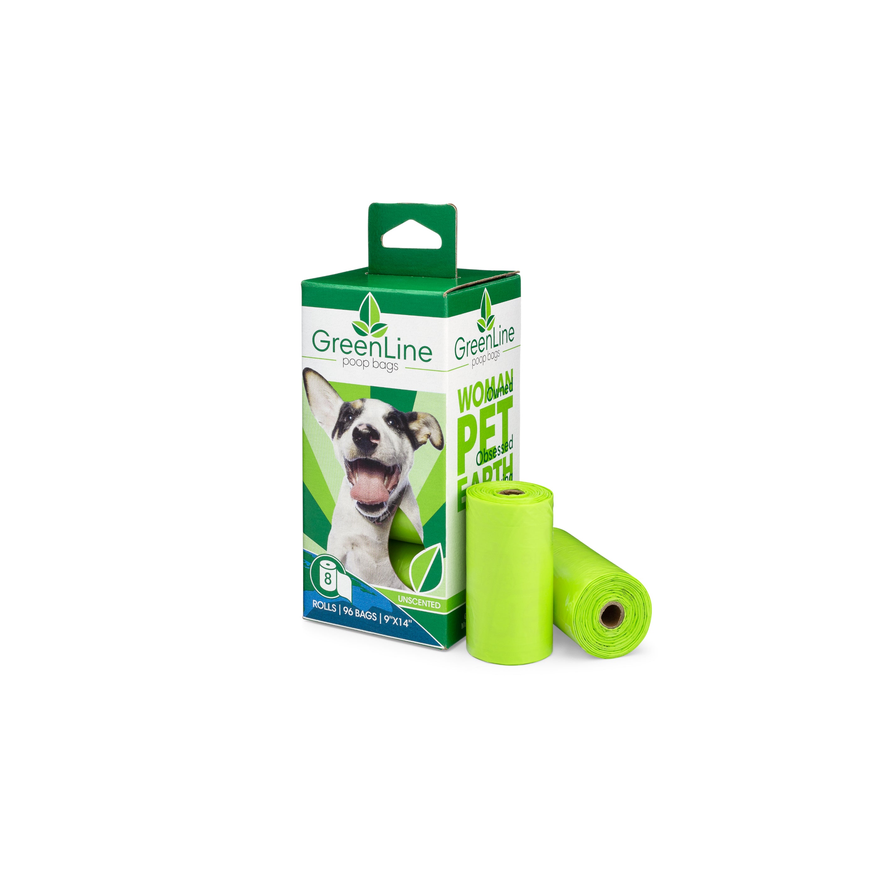 GreenLine Dog Poop Bags - 8 Roll Pack