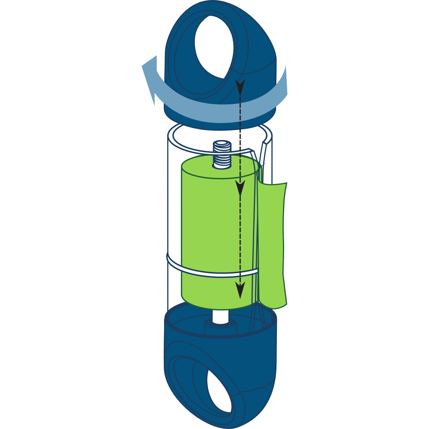 Blue LOOP poop bag holder assembly diagram#color_blue