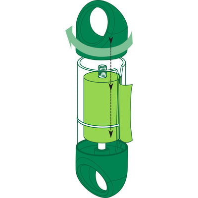 Green LOOP poop bag holder assembly diagram#color_green