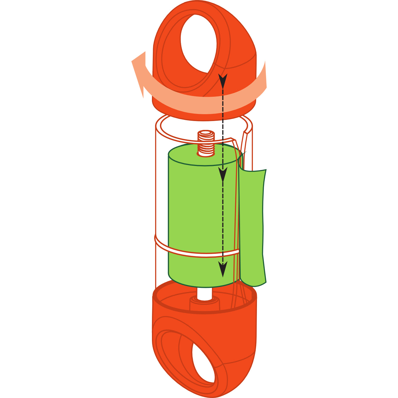 Orange LOOP poop bag holder, assembly diagram#color_orange