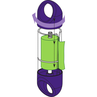 Purple LOOP poop bag holder assembly diagram#color_purple