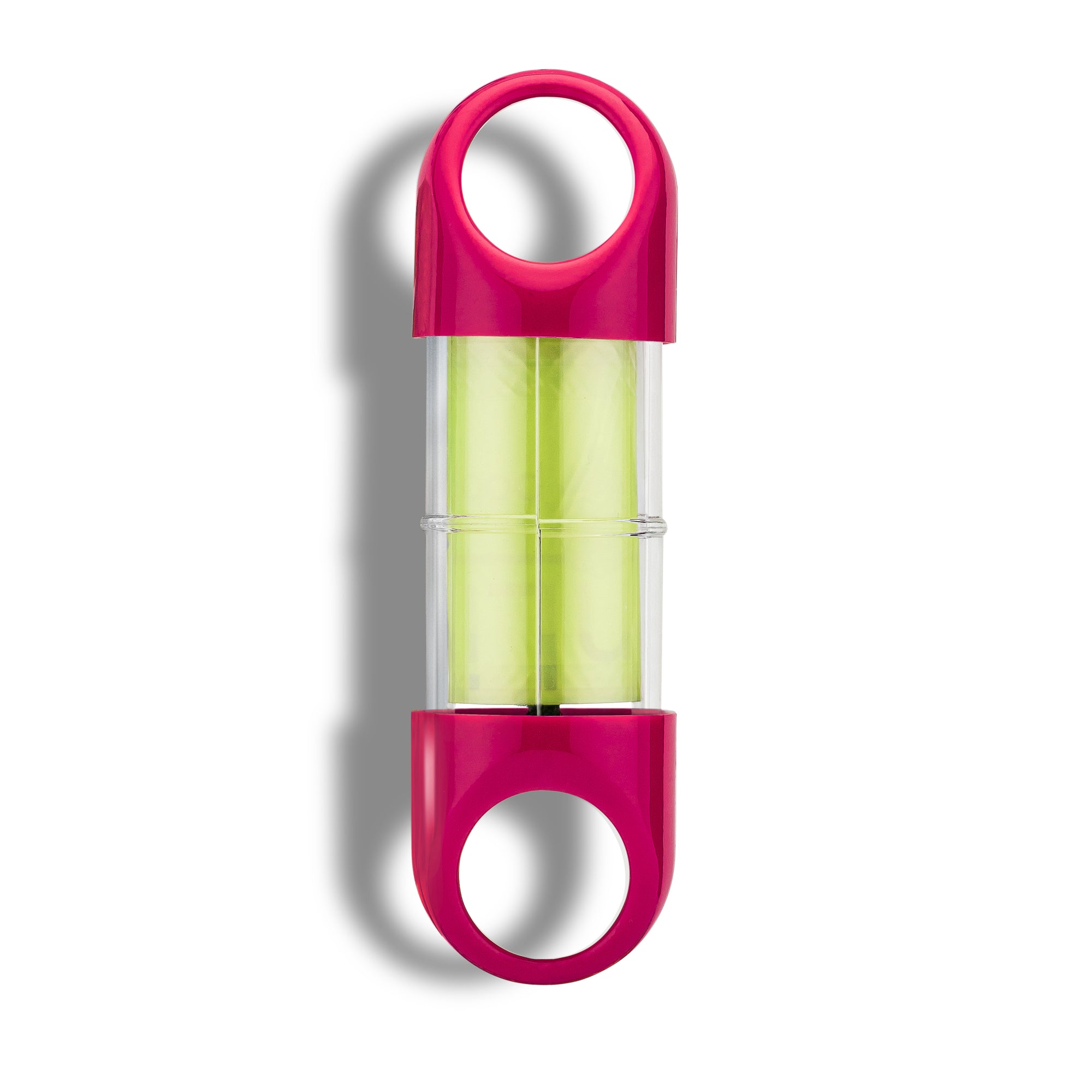 Pink LOOP poop bag holder on white background#color_pink